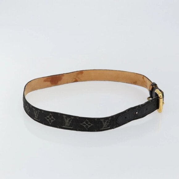 LOUIS VUITTON Monogram Denim Ceinture Belt 41.3"" Black M6972W LV Auth bs29692 - Picture 4 of 14